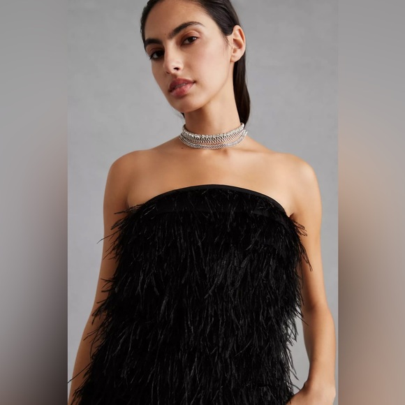 Anthropologie Vineet Bahl Of A Faux Feather Mini Dress - Picture 4 of 5